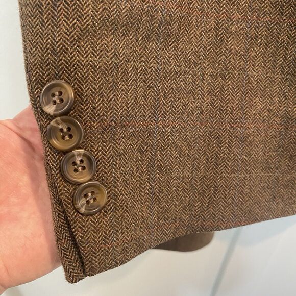 Ralph Lauren LRL Suit Jacket 46S Brown 100% Wool Blazer Sports Coat Herringbone - Picture 5 of 16